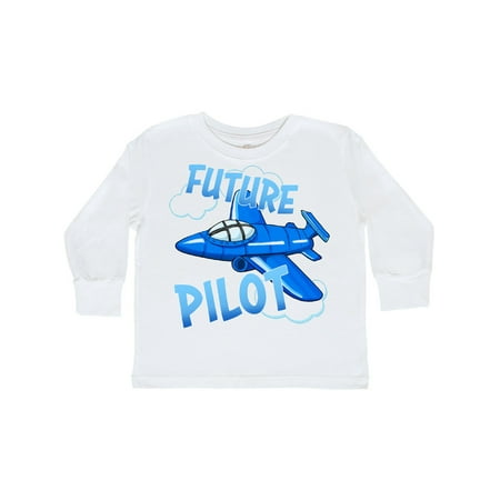 

Inktastic Future Pilot blue plane Gift Toddler Boy or Toddler Girl Long Sleeve T-Shirt