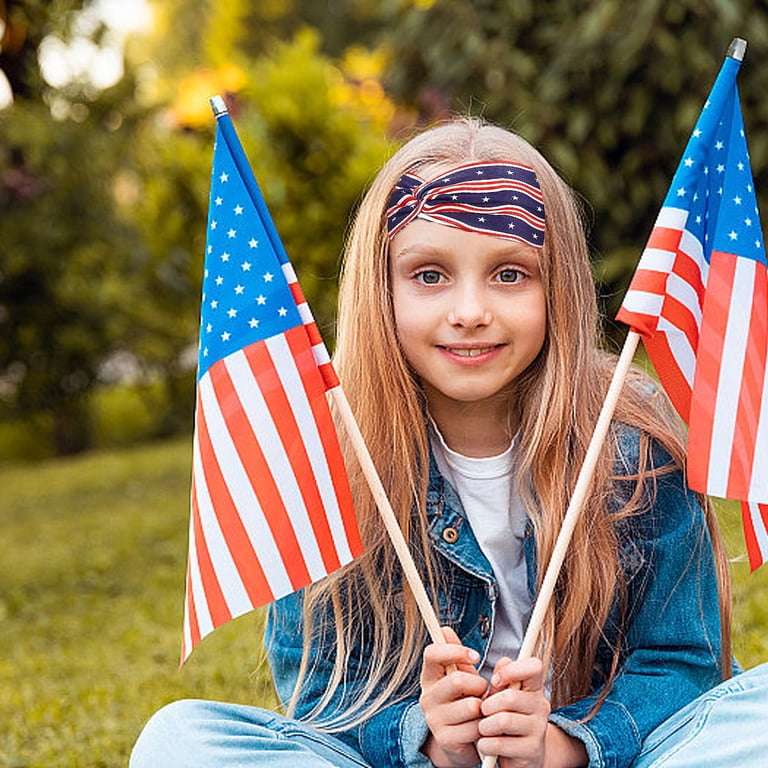 Patriotic Stars and Stripes Knot Headbands Nsxcdh Patriotic Flag Headband with Star and Stripe Print  main image 4