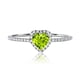 thumbnail image 1 of JeenMata Anillo de Bodas de Oro Blanco de 18 K sobre Plata con Peridoto (Piedra Natal de Agosto) en Forma de Corazón de 1 Quilate, 1 of 6