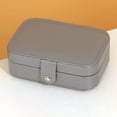 thumbnail image 2 of Joyero organizador de 2 capas de terciopelo suave forrado regalo para anillos relojes niñas nuevo gris Jinwen caja de almacenamiento de joyas, 2 of 7