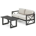 thumbnail image 6 of Gymax 2PCS Patio Loveseat & Table Set Cushioned Outdoor Conversation Furniture Set, 6 of 6