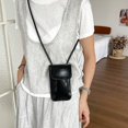 thumbnail image 5 of Hsqqdc Glossy Black Crossbody Phone Purse PU Leather Small Shoulder Bag for Shopping Commuting Work Travel, 5 of 7