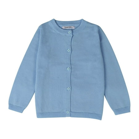 

Generic Warm Tops Toddler Kid Boys Girls Clothes Knitted Colorful Solid Sweater Long Sleeve Button Cardigan Coat Tops Christmas Sweater(Blue 12-18 Months)