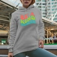 thumbnail image 2 of Be a Kind Human, Kindness Quote, Groovy Retro Wavy Text Merch Gift, Heather Grey Hooded Sweatshirt or Hoodie, Medium, 2 of 5
