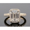 thumbnail image 2 of solitaire jewels 4CT Emerald Moissanite Halo Engagement Ring For Women, 10K Yellow Gold, 2 of 8