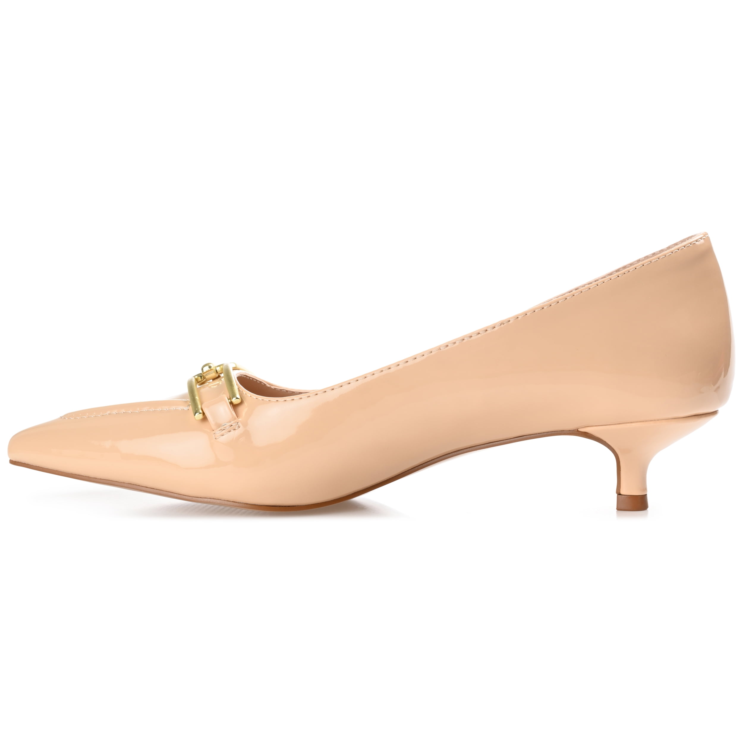 Journee Womens Rumi Kitten Heel Loafer Pointed Toe Pumps, Widths Available