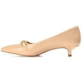 thumbnail image 3 of Journee Womens Rumi Kitten Heel Loafer Pointed Toe Pumps, Widths Available, 3 of 10