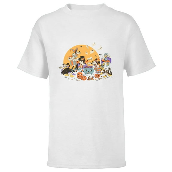 Disney Mickey and Friends Halloween Retro - Short Sleeve T-Shirt for Kids - Customized-White