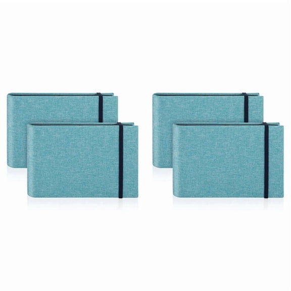 4 Pack Small Photo Albums, 6x4 Slip in Photo Albums 200 Photos Mini Flip Photo Book Album Portable Cover Memory Blue