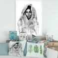 thumbnail image 3 of Designart 'Black and White Portrait of Young Indian Woman I' Modern Framed Art Print, 3 of 4