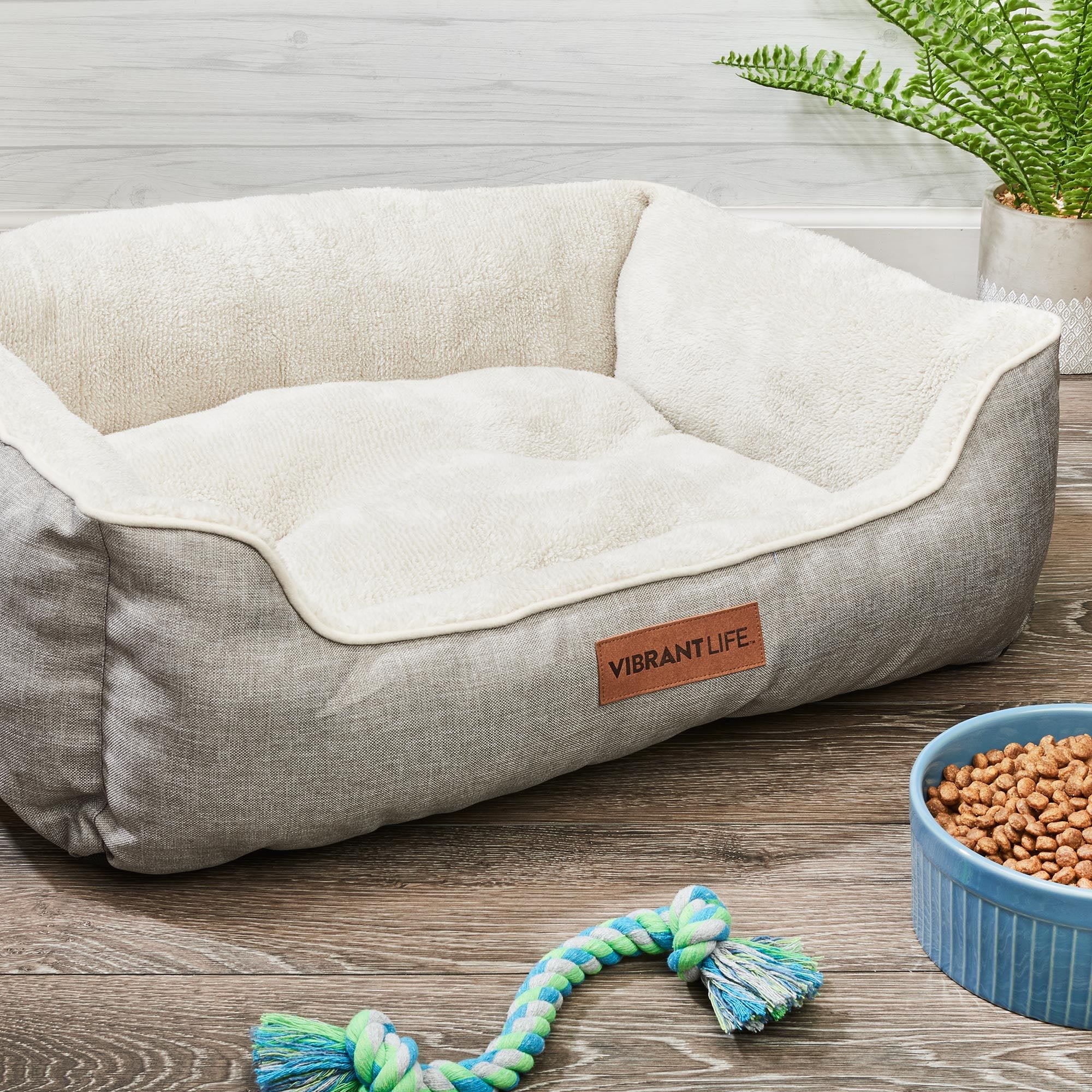 Vibrant Life Urban Lounger Pet Bed, Medium, Beige