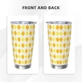 thumbnail image 3 of Fotbe yellow argyle Pattern 20 oz Tumbler Stainless Steel Vacuum Insulated Coffee Ice Cup Double Wall Travel Flask Leak-proof Coffee Cup-Without Straw, 3 of 8