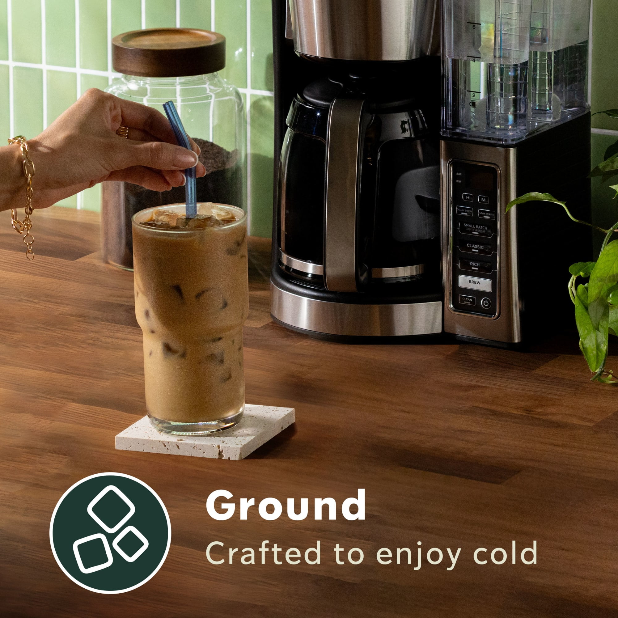 Starbucks Iced Coffee Blend, Signature Black, Medium Roast Ground Coffee, 12 oz