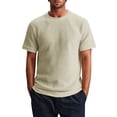 thumbnail image 2 of Camiseta de manga corta de punto para hombre - Color liso, diseño acanalado, deportiva informal - S-XXL, 2 of 6