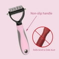 thumbnail image 3 of Suministros de peluquería para mascotas Unique Bargains Rastrillo profesional para subpelo Control de muda para perros y gatos 6.69"x2.76" Rosa, 3 of 6