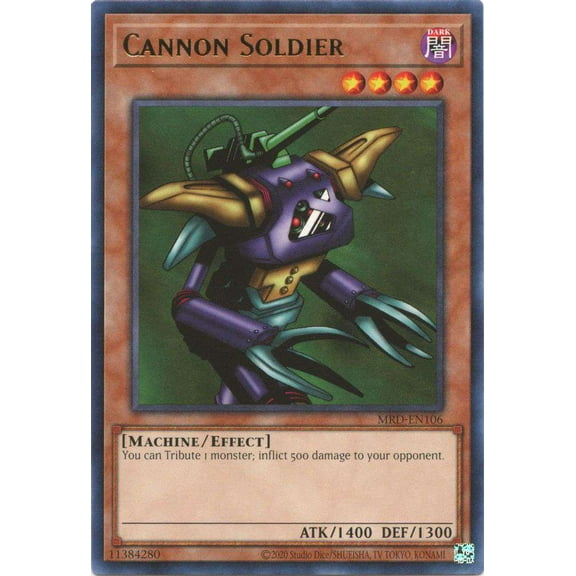 YuGiOh Metal Raiders 25th Anniversary Rare Cannon Soldier MRD-EN106