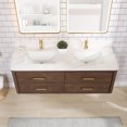 thumbnail image 4 of Vinnova Cristo 60" Wood Double Bath Vanity with Mirror in Aged Dark Brown, 4 of 15