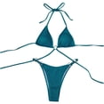 thumbnail image 3 of DPTALR Femmes Bikini Uni Ajouré avec Coussin Rehausseur Ensemble de Maillot de Bain Tenue de Plage, 3 of 8