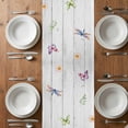thumbnail image 4 of Table Runner 72 Inches Long for Kitchen Dining, Wildflowers Dresser Scarf Farmhouse, Dining Table Decorations for Wedding/Parties, Spring Farmhouse Tulip Floral Leaf Wooden Grain 13 x 72 In, 4 of 8