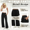 thumbnail image 5 of VDJ Womens Sweatpants High Waistband Comfort Soft Athletic Pants Open Bottom Wide Leg Trousers Sportswear Size S, 5 of 10