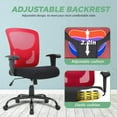 thumbnail image 2 of Mesh Desk Chairs Big and Tall Office Chair Ergonomic Computer Chair Weight Limit 400 lbs Heavy Duty Task Chair with Wheels and Adjustable Arms & 23 Inch Wide Seat,Red, 2 of 7