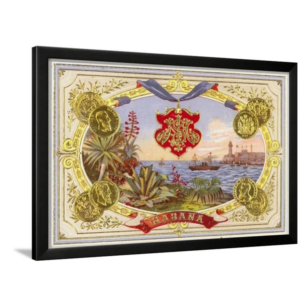 cuban cigar box label framed art print wall art walmart com