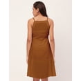 thumbnail image 4 of Moomaya Solid Buttoned Dress, Sleeveless Spaghetti Strap Dress With Side Slit, 4 of 9