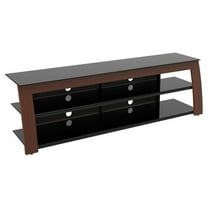 AVF Contemporary Wood Glass Steel TV Stand for TVs 32" to 90" in Black/Walnut