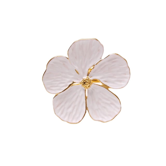 Servilletero Matsuzay Hebilla Flor Decoración Reutilizable Cocina y Comedor Blanco