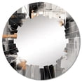 thumbnail image 2 of Designart "Multifaceted Whirls Grey Black Harmony" Cubism Round Wall Mirror - Modern Oval Printed Decorative Oversized Mirror - Multiple Color Options, 2 of 4