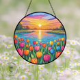 thumbnail image 4 of Vibrant Tulip Sunset Lake Stained Glass Suncatcher,creative Decorative Gift,elegant Window Hanging,home Decor,cure Gift,mother's Day Gift, 4 of 7
