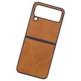 thumbnail image 2 of Folding Screen Phone Case Synthetic Leather Scratch Proof Protective Case for Samsung Galaxy Z FLIP 4 Brown, 2 of 8