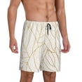 thumbnail image 2 of Yiaed Elegant Gold Leaf Pattern for Men's Soft Sleep Pajama Short Lounging Pajama Shorts-Small, 2 of 6