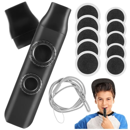 

Kazoo Musical Instrument Double Holes Accompaniment Musical Instrument with Replacement Mouthpiece Lanyard and Round Membranes