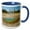 Blue/White, variant on 3drose, Wyoming, Yellowstone National Park. West Geyser Basin, Abyss Pool, 11oz Two-tone Yellow Mug