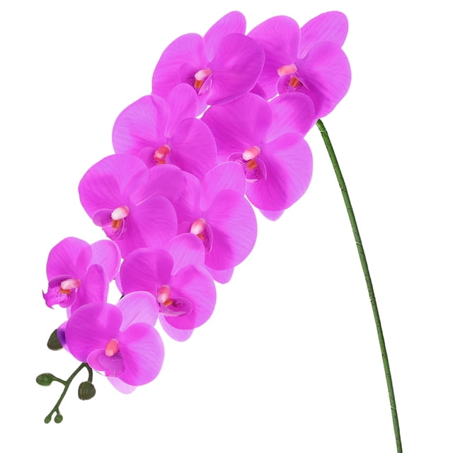 Uxcell 1-Pack Flores de Orquídea Artificial 9 Pétalos Grandes 37 Pulgadas Ramo de Seda Faux Phalaenopsis Púrpura Oscura Orquídeas Falsas para Hogar/Boda
