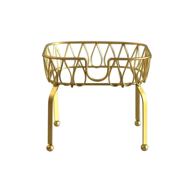 Naiovety Soporte para tarros, estante de Metal para zumo, organizador dispensador, soporte para cocina y hogar, estantes redondos, contenedor de Mostrada Dorado, diámetro de ajuste 15 cm 5L