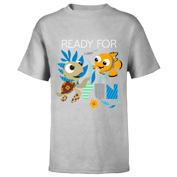 Disney PIXAR Nemo and Squirt T-Shirt - Short Sleeve T-Shirt for Kids - Customized-Athletic Heather