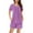 Purple, variant on Diufon Plus Size Womens Pjs Sets Round Neck Button Short Sleeve Tops Solid Color Shorts Sets with Pockets
