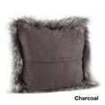 thumbnail image 2 of Fennco Styles Genuine Mongolian Lamb Fur Down Filled Decorative Throw Pillow, Many Colors (16-inch Square, Charcoal), 2 of 2