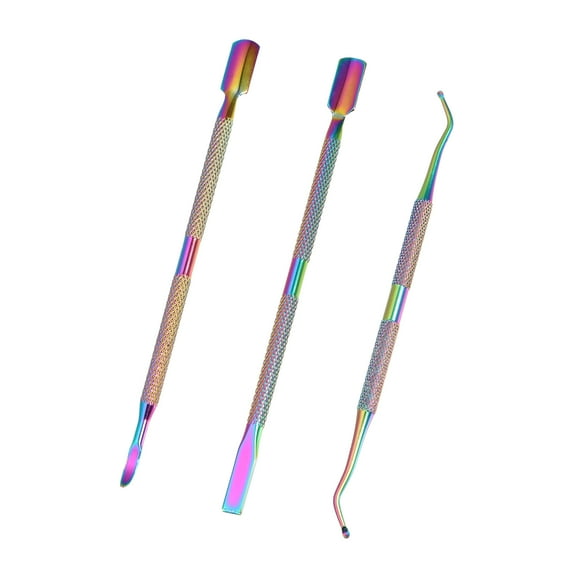 Vocoste 3 Pcs Cuticle Pusher Set Stainless Steel Double Head Cuticle Remover Tool Manicure and Pedicure Tools