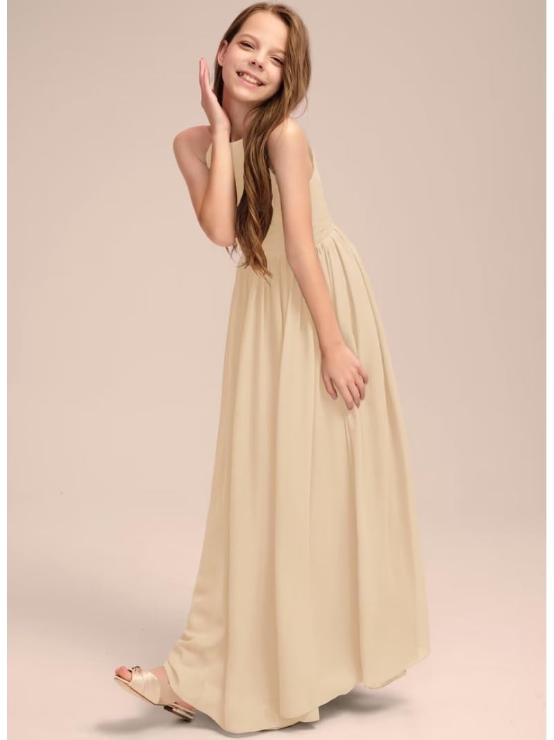 girl bridesmaid dresses Boho Bridal Dusty Blue Embroidered Beautiful Long Length Lace Sleeve Bohemian Hippy Beach Rustic Style Flower Girl Dress Junior Bridesmaid