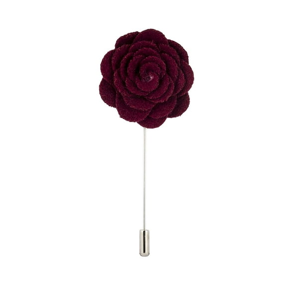 Knighthood Maroon Flower Lapel Pin/Brooch Maroon