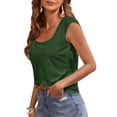 thumbnail image 4 of Sherrylily Women Cap Sleeve Scoop Neck Tank Tops Casual Solid Basic Tee Shirts, 4 of 5