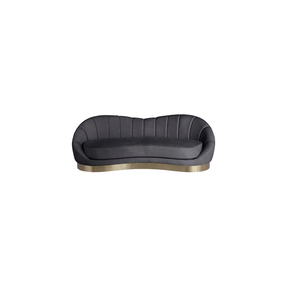Meridian Furniture Shelly Gray Velvet Sofa