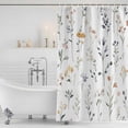 thumbnail image 2 of Watercolor Wildflowers Shower Curtain Set - 48" x 72" Washable Bathtub Curtain with 12 Hooks, Spring Pastoral Botanical Waterproof Fabric Stall Shower Curtains for Bathroom/Bathtub Décor, 2 of 6