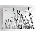 thumbnail image 1 of Dragonfly Pillow Sham Wheat Field Autumn Agriculture Background Nature Harvest Bush Herbs Theme Art, Decorative Standard Size Printed Pillowcase, 26 X 20 Inches, Black White, by Ambesonne, 1 of 2