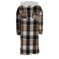 thumbnail image 2 of Wowcloth Women's Plaid Long Sleeve Hooded Coat - Button-Front & Dual Pockets Casual Longline Coat for Everyday Wear, 2 of 6