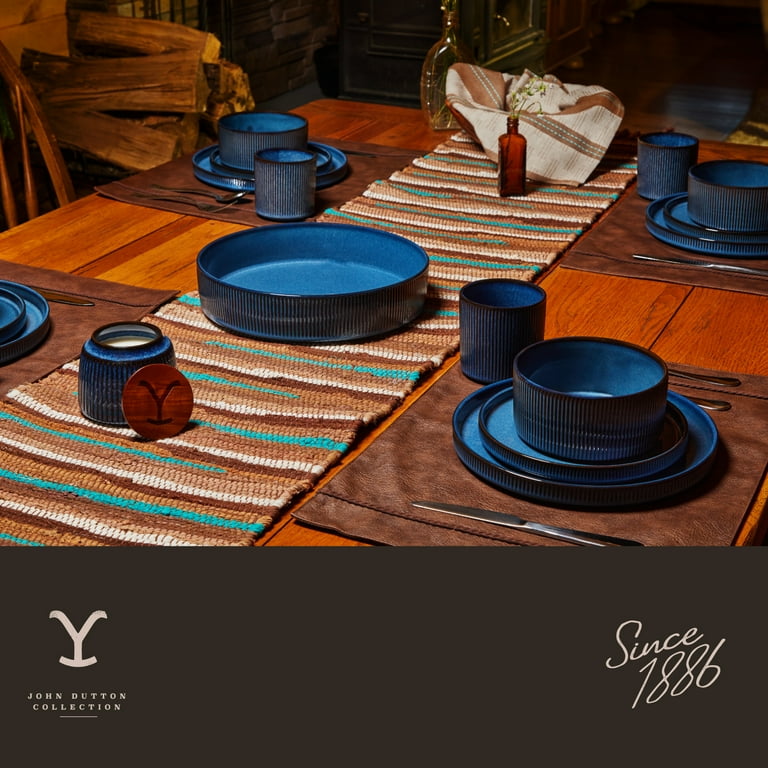 Yellowstone 12-Piece Ceramic Dinnerware Set, John Collection