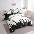 thumbnail image 3 of Homewish Music Lover 7pcs Bedding Comforter Set,Black Splatter Ink Queen Bedding Sets,Musical Notes Queen Sheet Sets For Girl Boys,Microfiber Bedroom Decor Reversible, 3 of 8